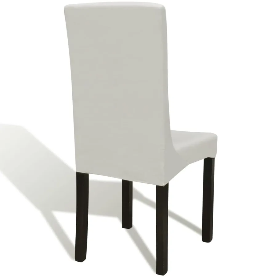 Housses de chaise élastiques droites 6 pcs Crème - 4