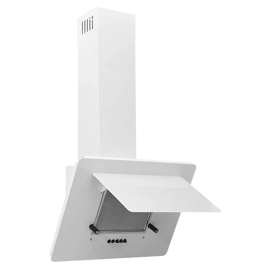 Hotte murale 60 cm Acier inoxydable et verre trempé Blanc - 4