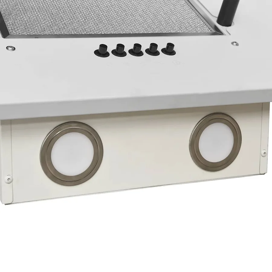 Hotte murale 60 cm Acier inoxydable et verre trempé Blanc - 9