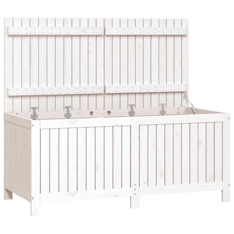 Boîte de rangement de jardin Blanc 147x68x64 cm Bois de pin - 2