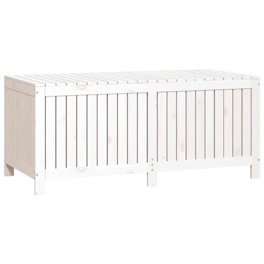 Boîte de rangement de jardin Blanc 147x68x64 cm Bois de pin - 5