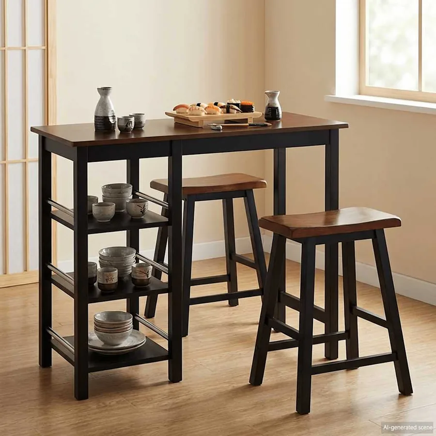 Assortiment de bar 3 pcs MDF Noir