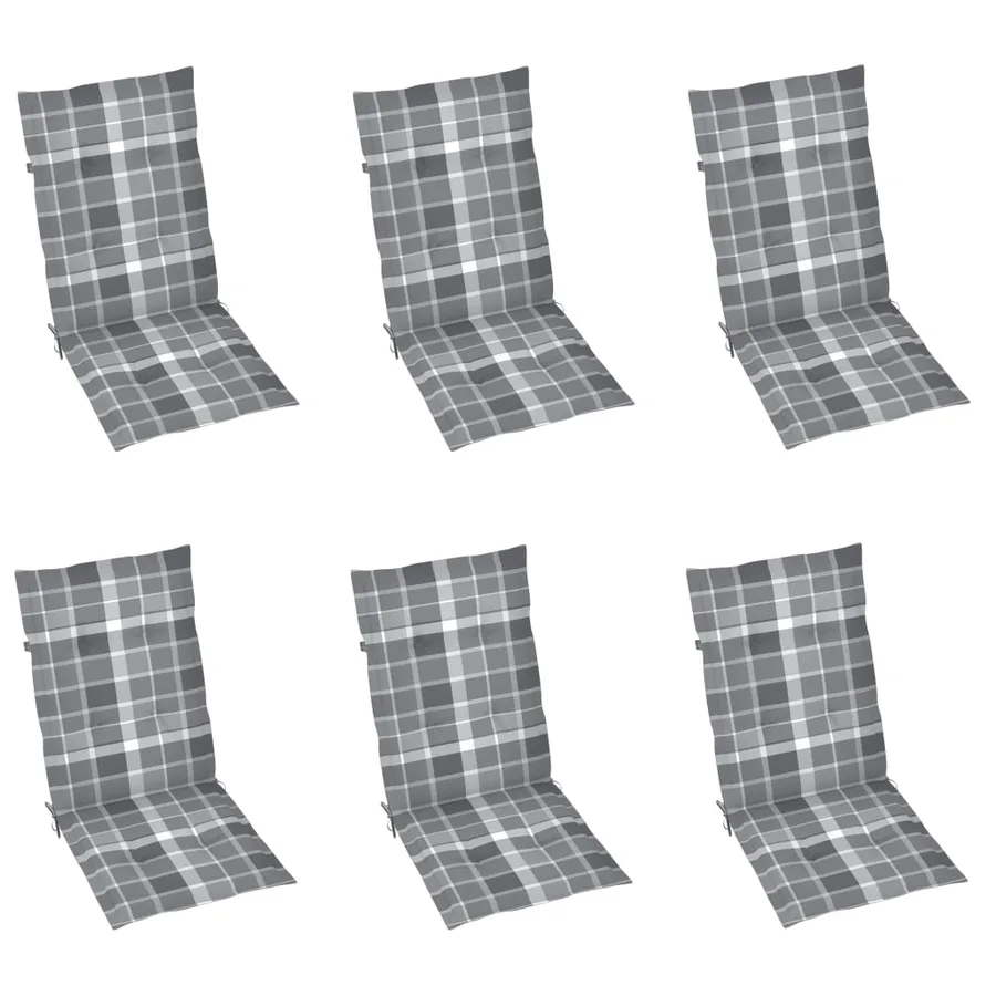 Chaises inclinables de jardin lot de 6 et coussins Bois acacia - 6