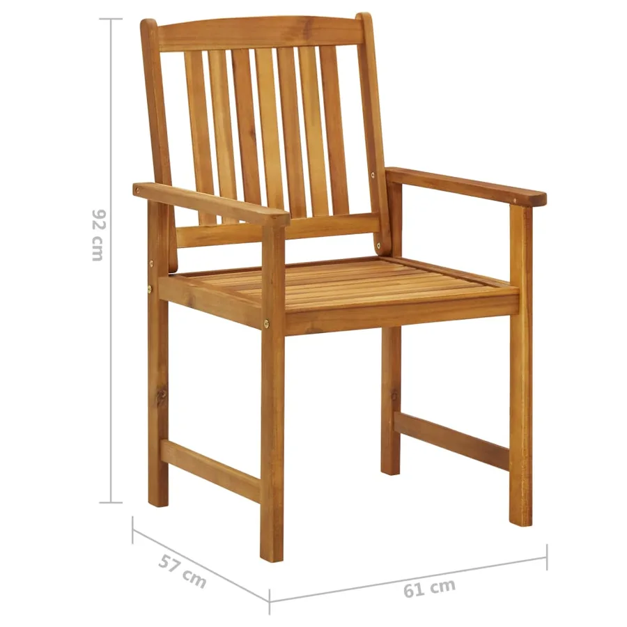 Chaises de jardin avec coussins lot de 2 Bois d'acacia massif - 11