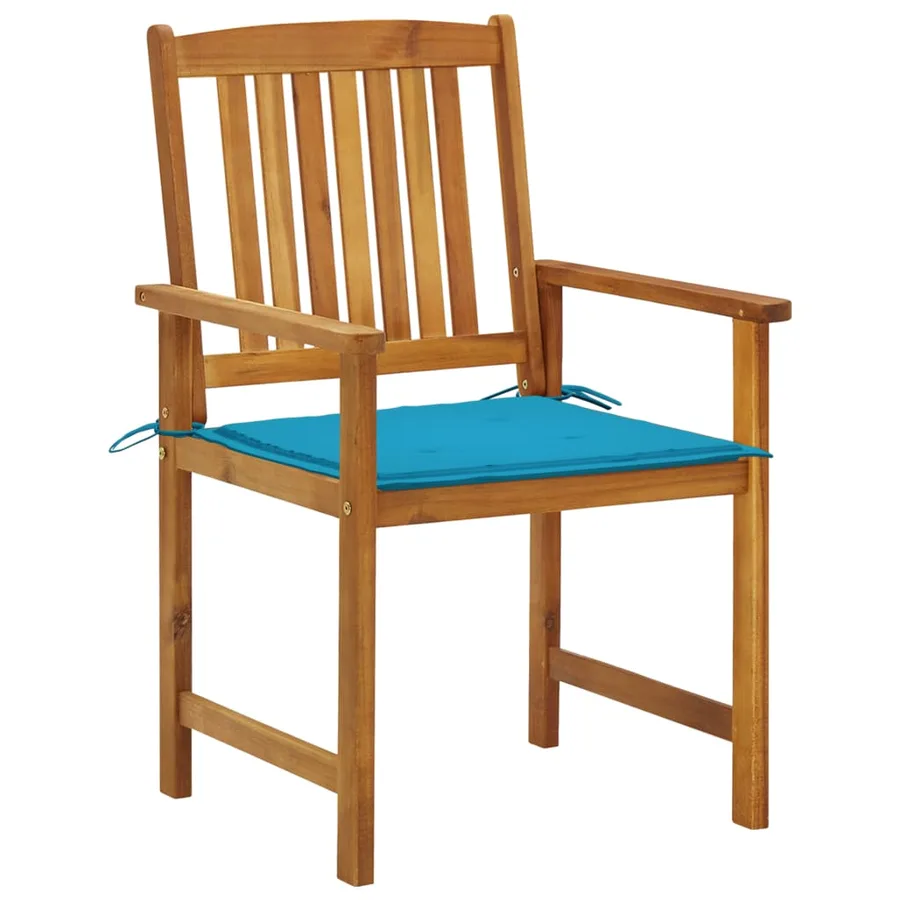 Chaises de jardin avec coussins lot de 2 Bois d'acacia massif - 2