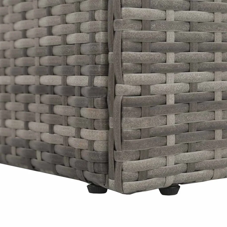 Lit de jardin Gris 195x60 cm Résine tressée - 7