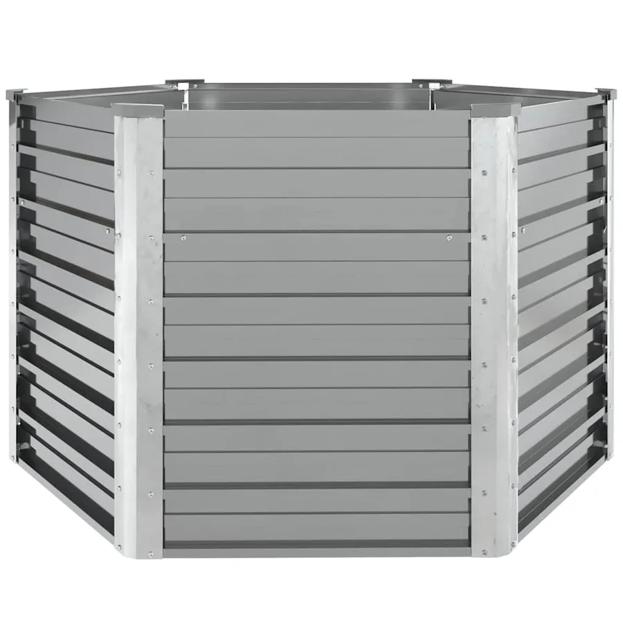 Lit surélevé de jardin Acier galvanisé 129x129x77 cm Gris - 2
