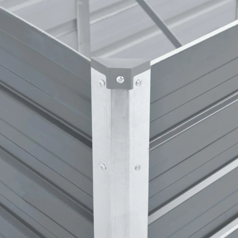 Lit surélevé de jardin Acier galvanisé 129x129x77 cm Gris - 6