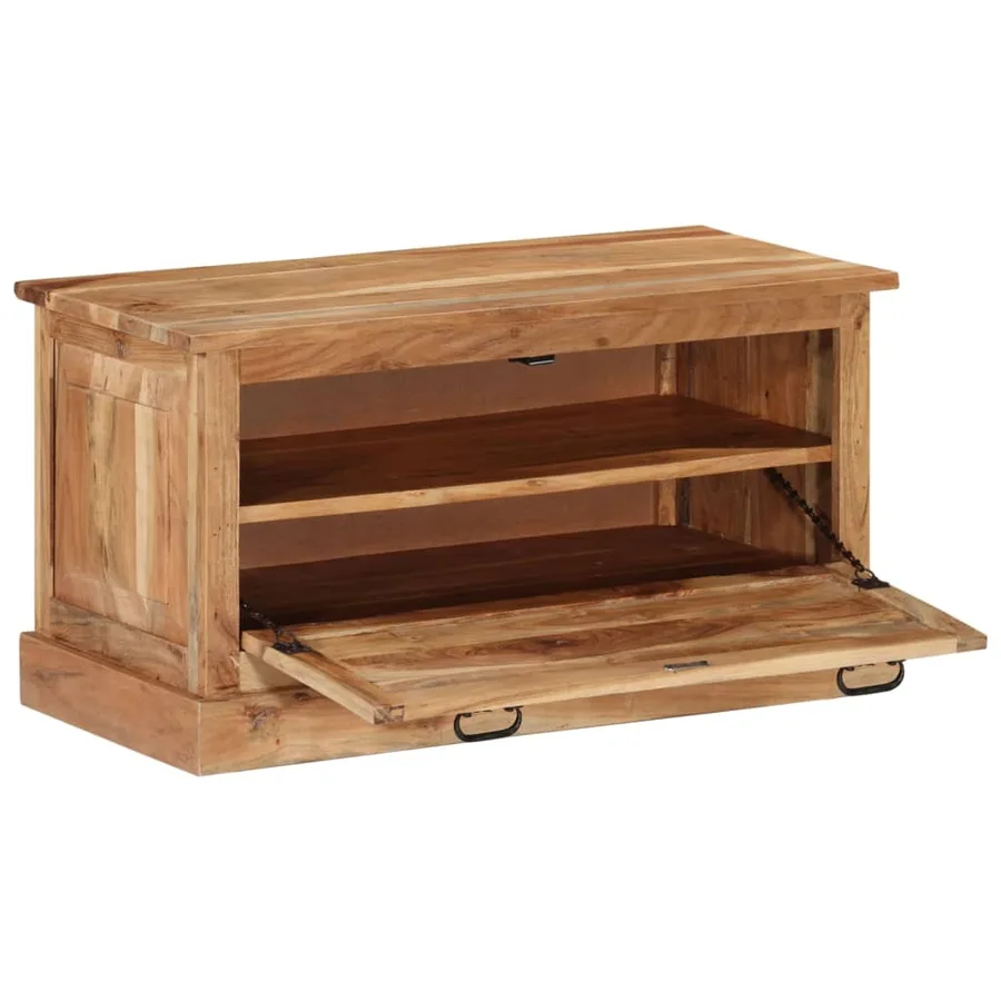 Banc de rangement de chaussures 85x40x45cm Bois d'acacia massif - 4