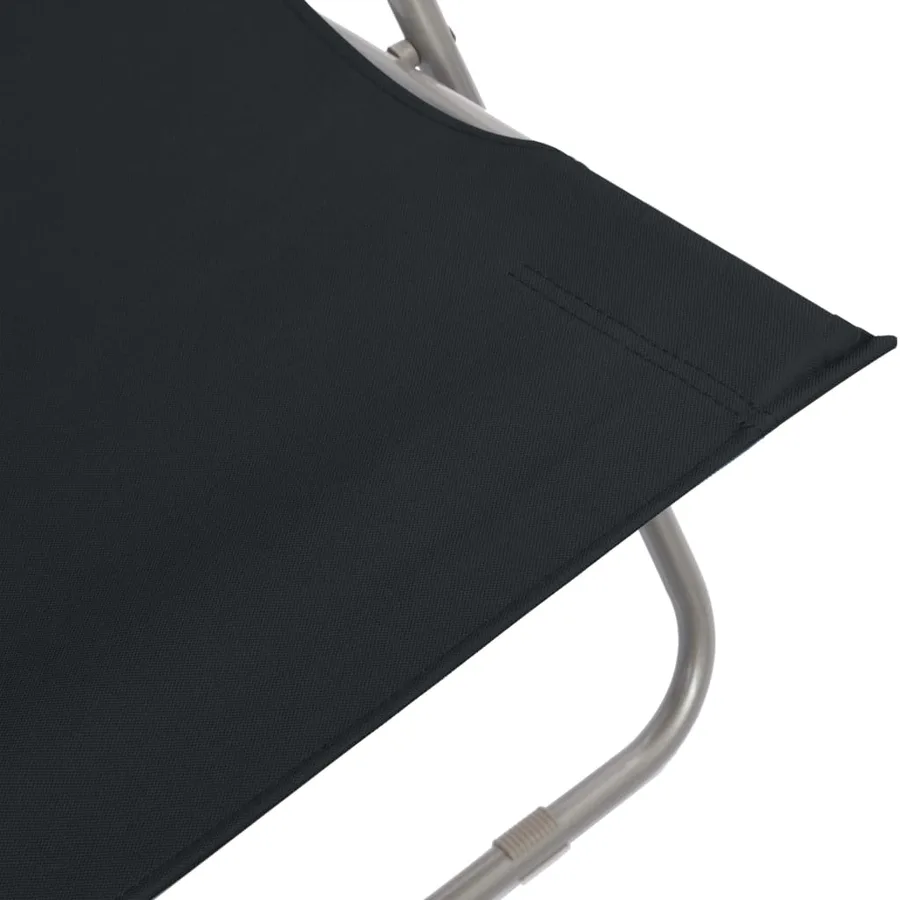 Chaises de plage pliables lot de 2 Acier et tissu oxford Noir - 8
