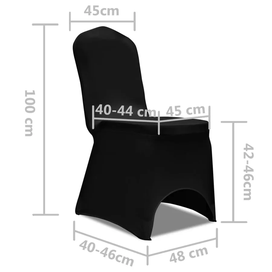 Housse de chaise extensible 4 pcs Noir - 8