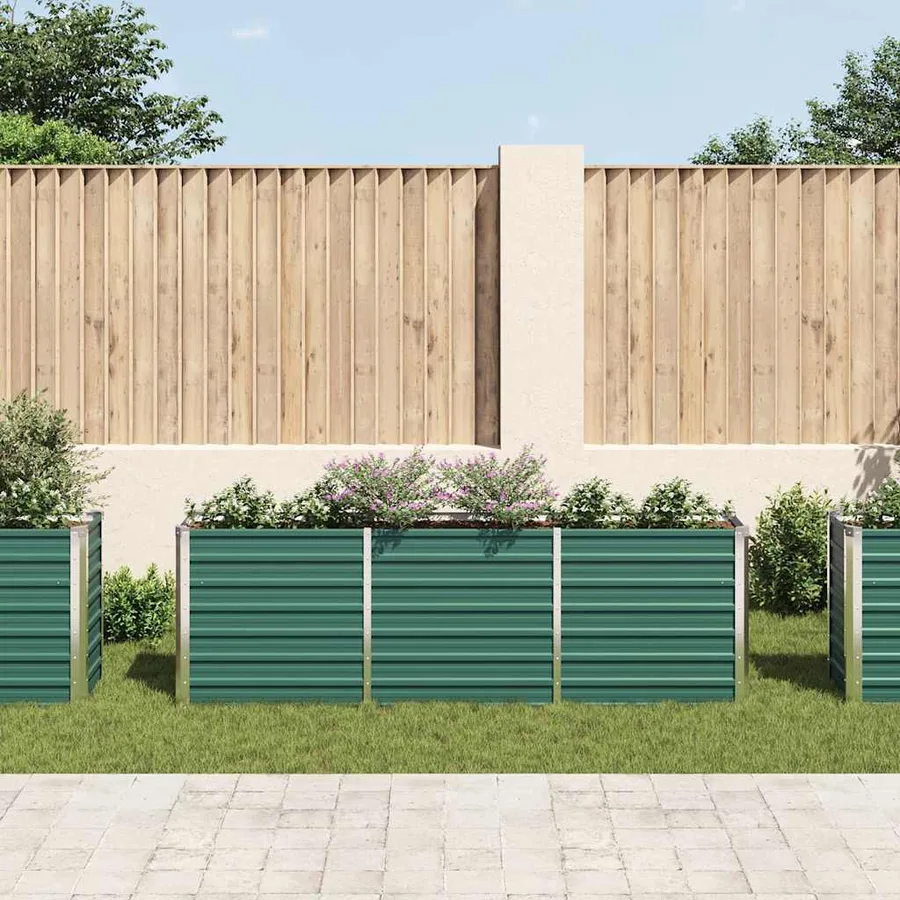 Lit surélevé de jardin Acier galvanisé 240x40x77 cm Vert - 3