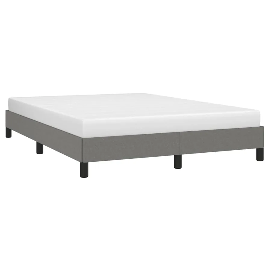 Cadre de lit sans matelas gris foncé 140x200 cm tissu - 3