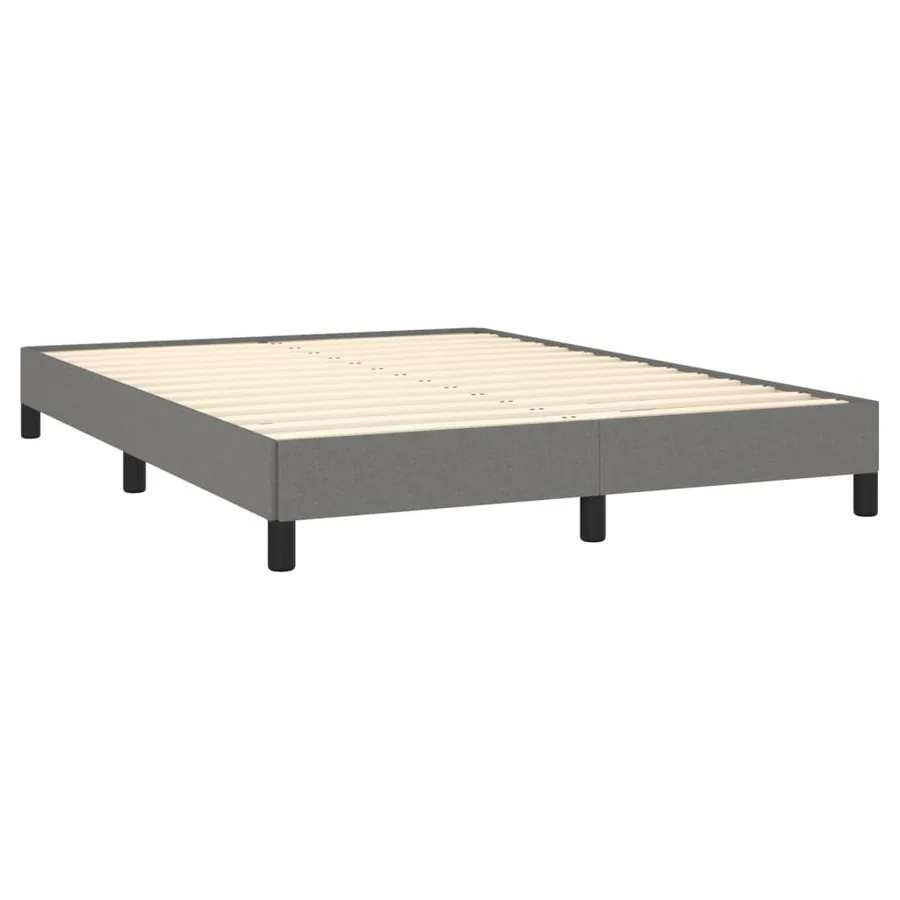Cadre de lit sans matelas gris foncé 140x200 cm tissu - 4