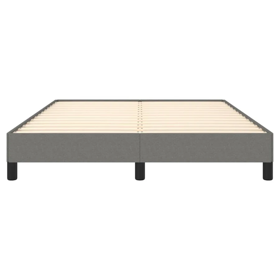 Cadre de lit sans matelas gris foncé 140x200 cm tissu - 5