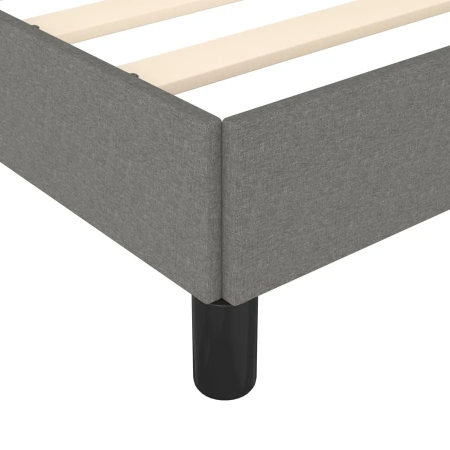 Cadre de lit sans matelas gris foncé 140x200 cm tissu - 7