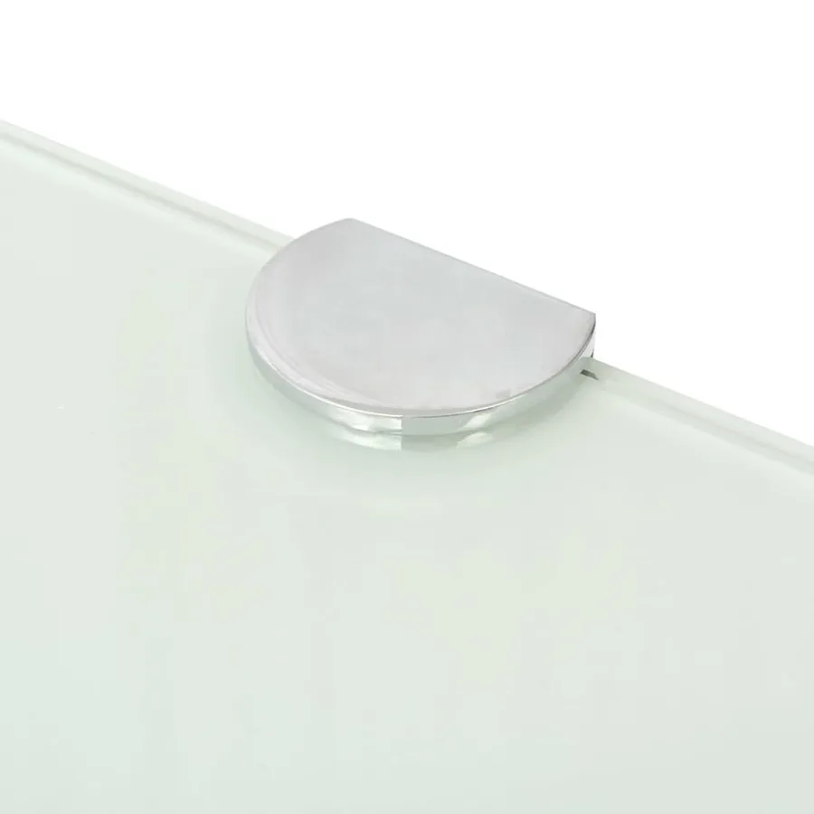 Étagère de coin avec supports chromés Verre Blanc 35 x 35 cm - 4