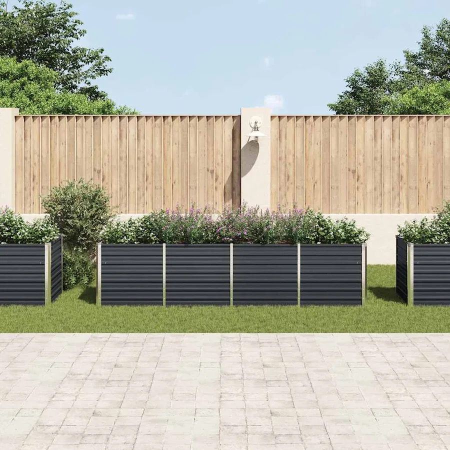 Lit surélevé de jardin Anthracite 320x80x77 cm Acier galvanisé - 3