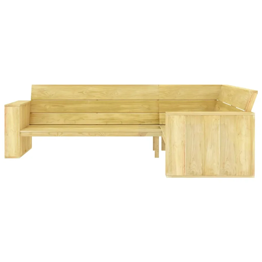 Banc d'angle de jardin 239 cm Bois de pin imprégné - 2