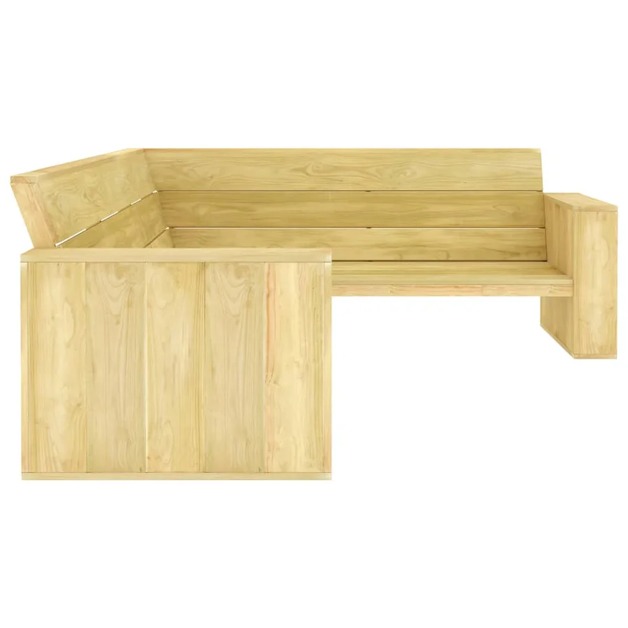 Banc d'angle de jardin 239 cm Bois de pin imprégné - 3