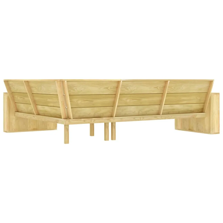 Banc d'angle de jardin 239 cm Bois de pin imprégné - 4