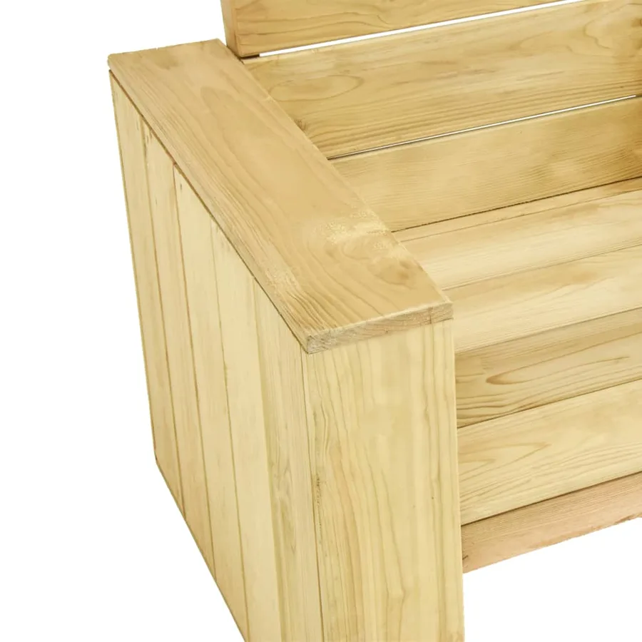 Banc d'angle de jardin 239 cm Bois de pin imprégné - 5