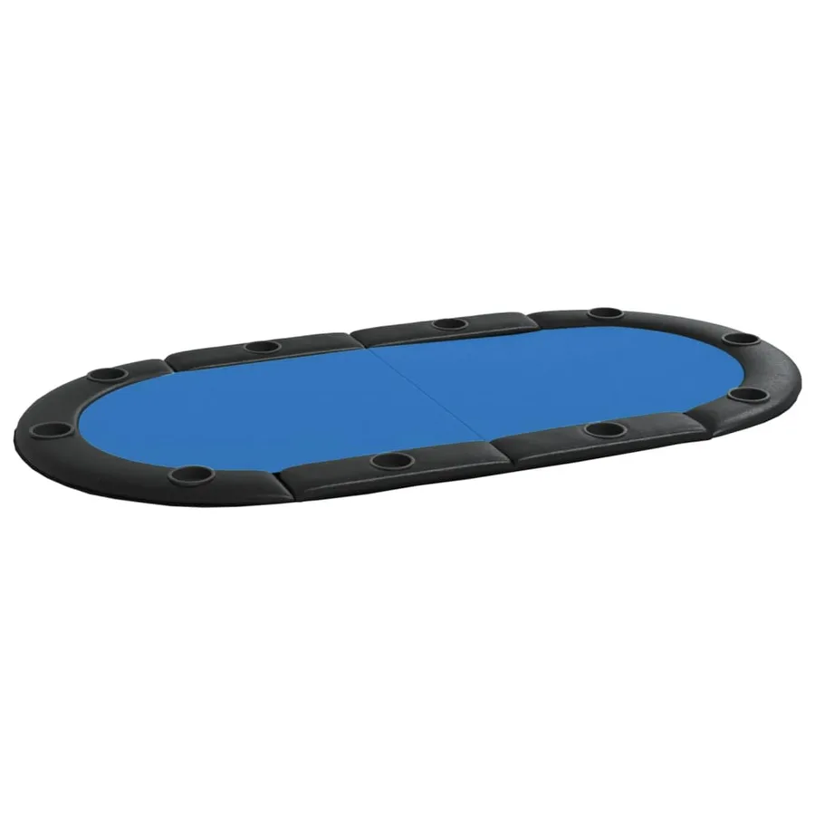 Dessus de table de poker pliable 10 joueurs Bleu 208x106x3 cm - 2