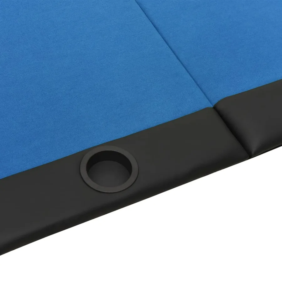 Dessus de table de poker pliable 10 joueurs Bleu 208x106x3 cm - 4