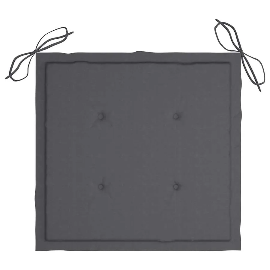 Chaises de jardin lot de 2 et coussins anthracite Bois de teck - 9