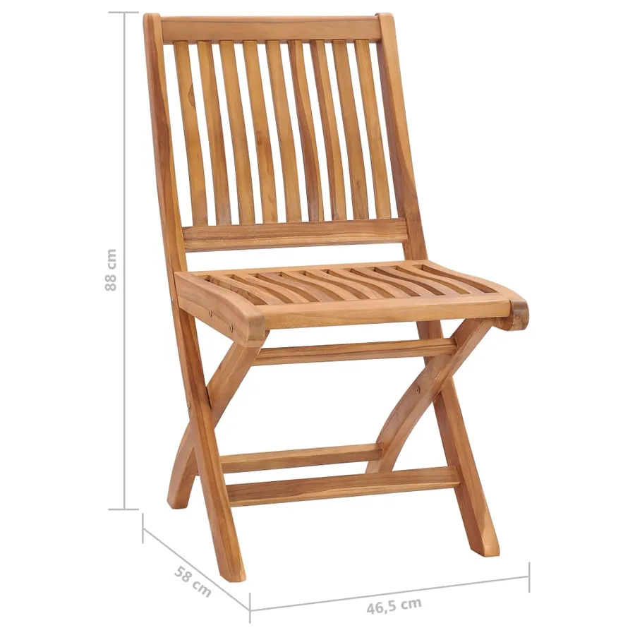 Chaises pliables de jardin lot de 8 Bois de teck solide - 8