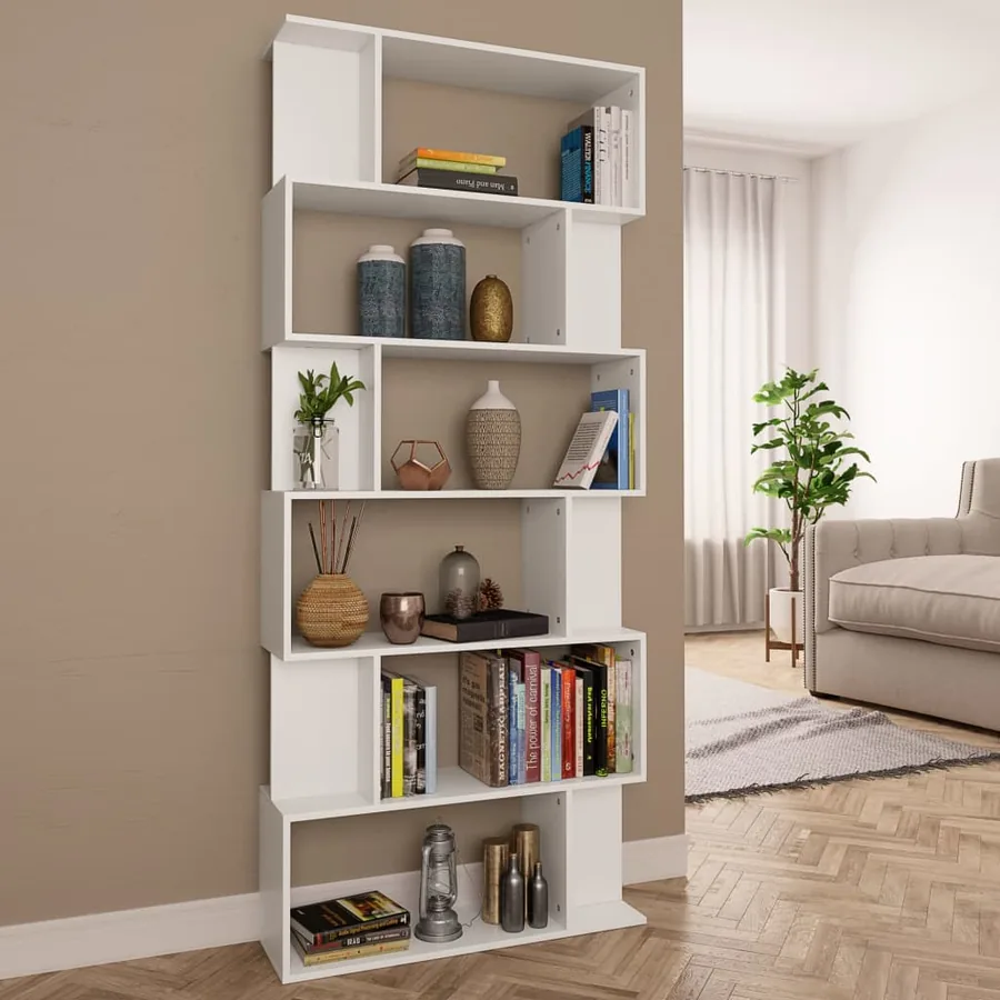 Bibliothèque/Séparateur de pièce Blanc Bois d'ingénierie