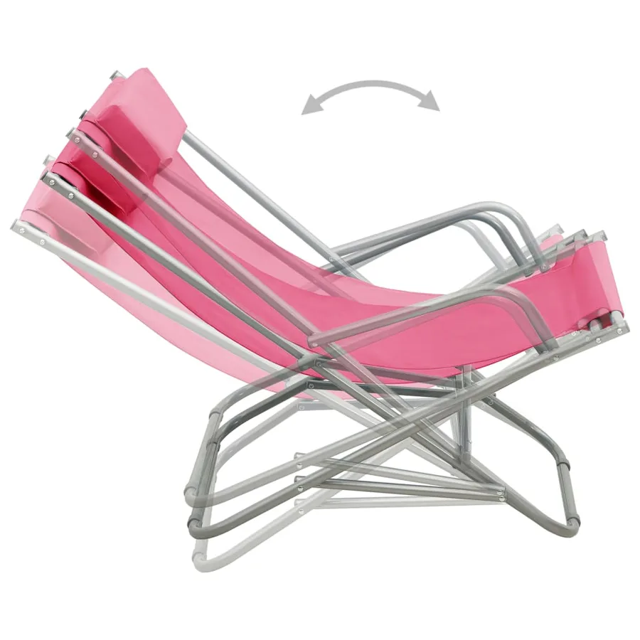 Chaises à bascule lot de 2 Acier Vert - 23
