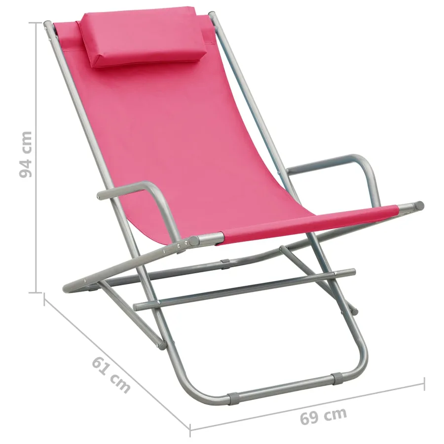 Chaises à bascule lot de 2 Acier Vert - 27