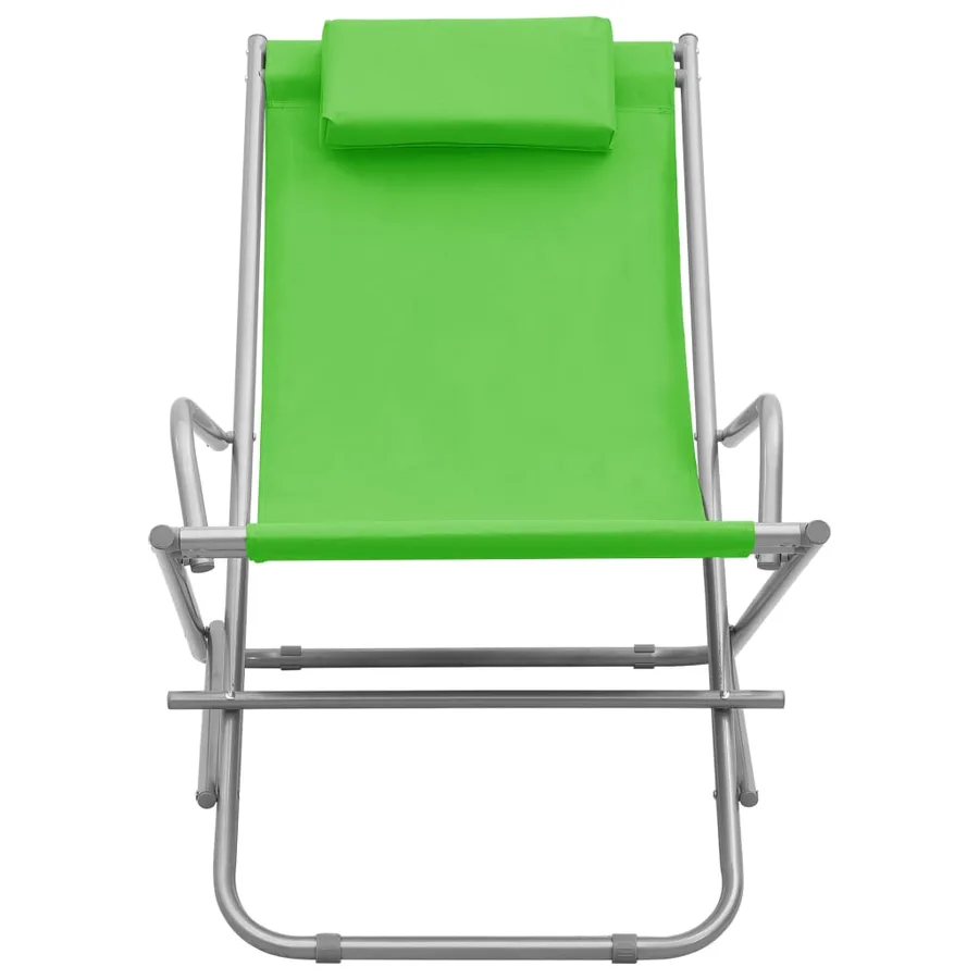 Chaises à bascule lot de 2 Acier Vert - 3