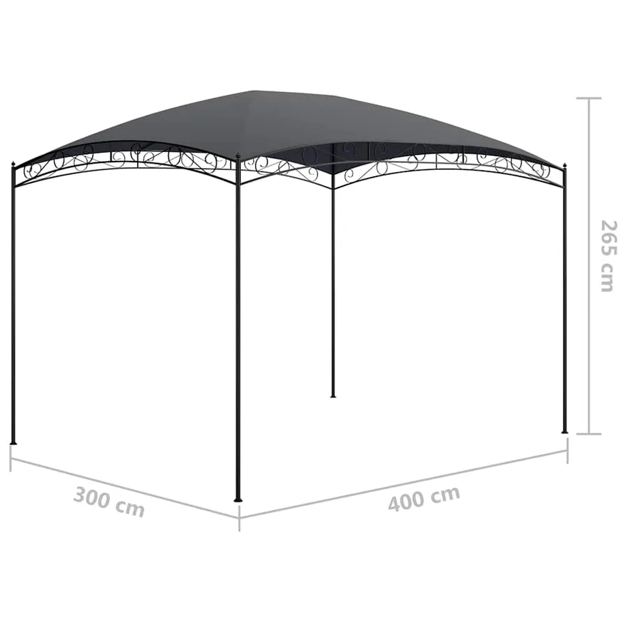 Belvédère 3x4x2,65 m Anthracite 180 g/m² - 5