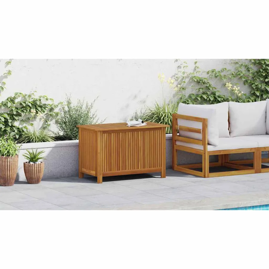 Boîte de rangement de jardin 90x50x58 cm bois d'acacia massif - 3