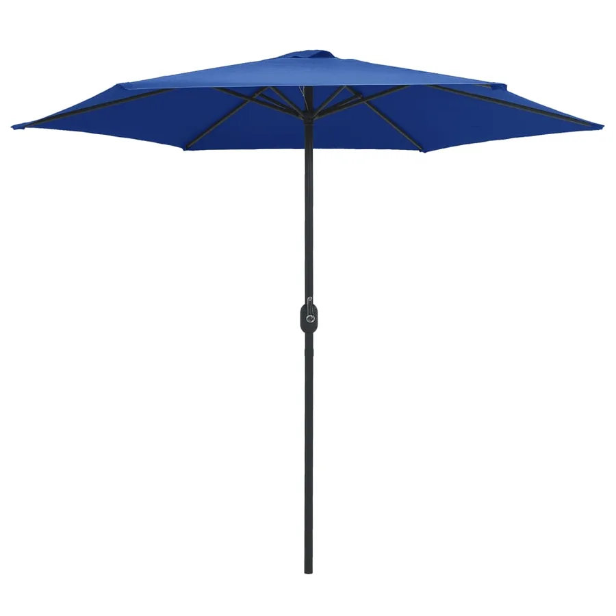 Parasol de jardin et mât en aluminium 270x246 cm Bleu azuré - 2
