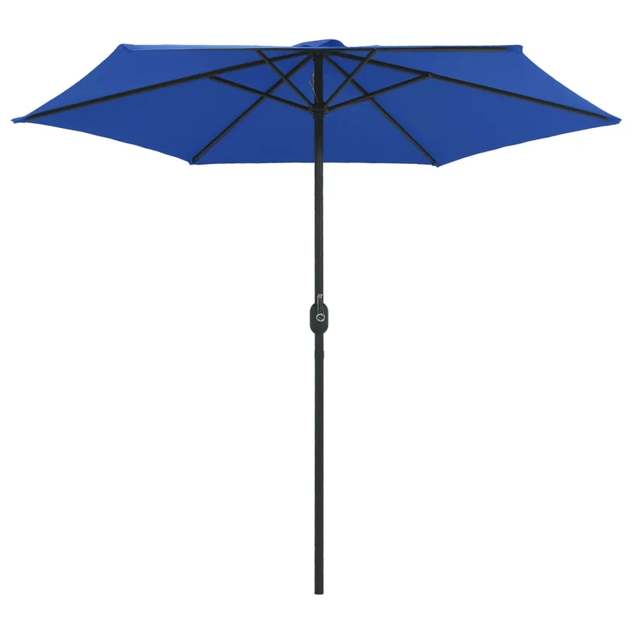 Parasol de jardin et mât en aluminium 270x246 cm Bleu azuré - 3