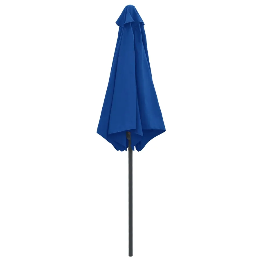 Parasol de jardin et mât en aluminium 270x246 cm Bleu azuré - 4