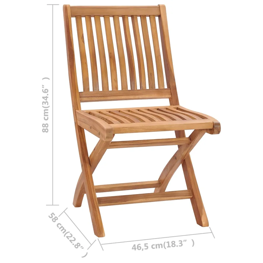 Chaises de jardin pliables lot de 2 Bois de teck massif - 8