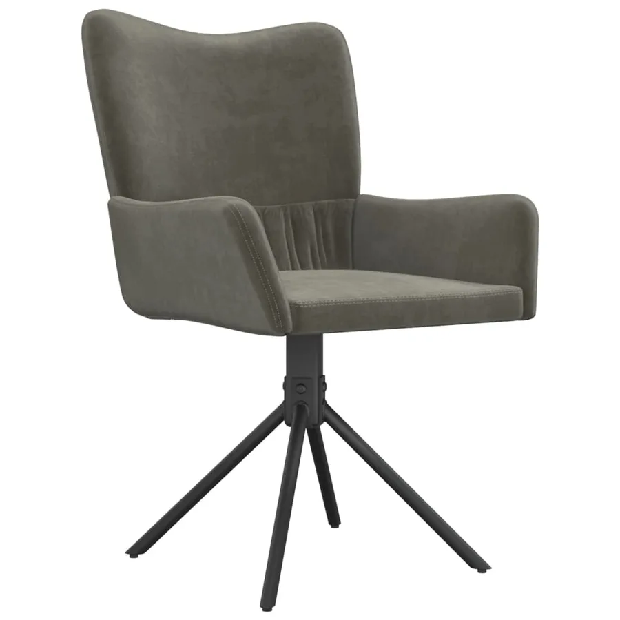 Chaises pivotantes à manger lot de 2 Gris foncé Velours - 4