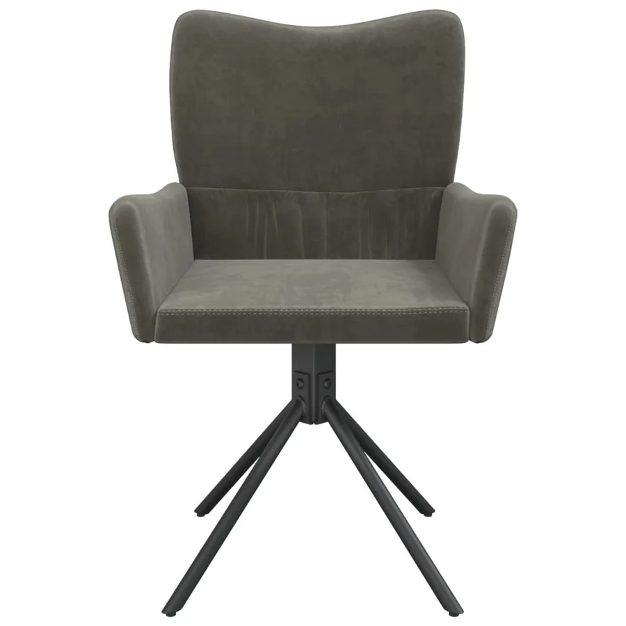 Chaises pivotantes à manger lot de 2 Gris foncé Velours - 5