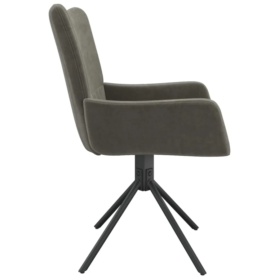 Chaises pivotantes à manger lot de 2 Gris foncé Velours - 6