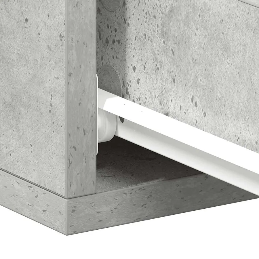 Table de chevet flottante Gris béton Bois d'ingénierie - 10