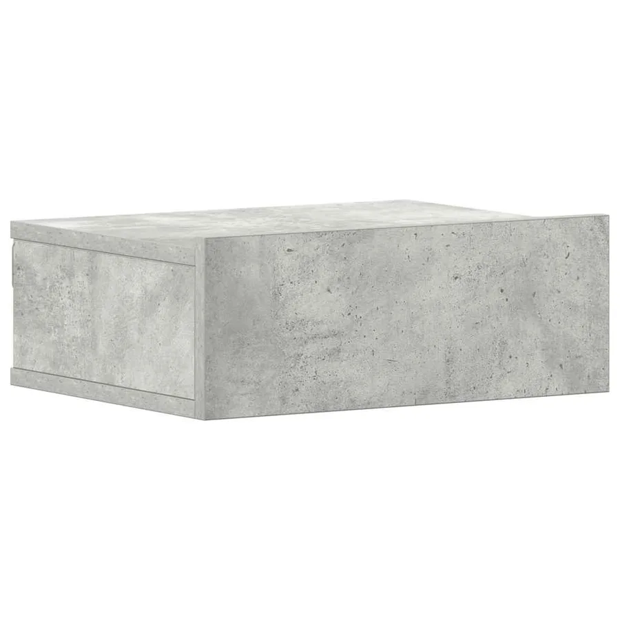 Table de chevet flottante Gris béton Bois d'ingénierie - 2