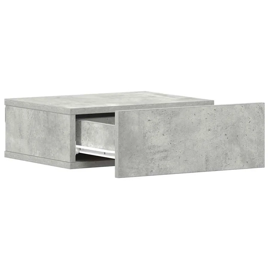Table de chevet flottante Gris béton Bois d'ingénierie - 5