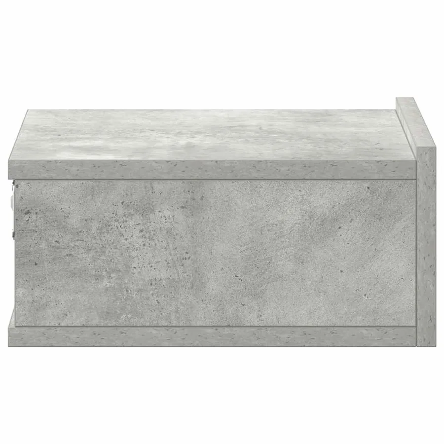 Table de chevet flottante Gris béton Bois d'ingénierie - 7