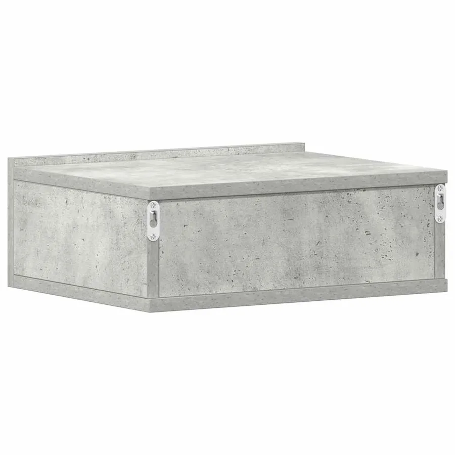 Table de chevet flottante Gris béton Bois d'ingénierie - 8