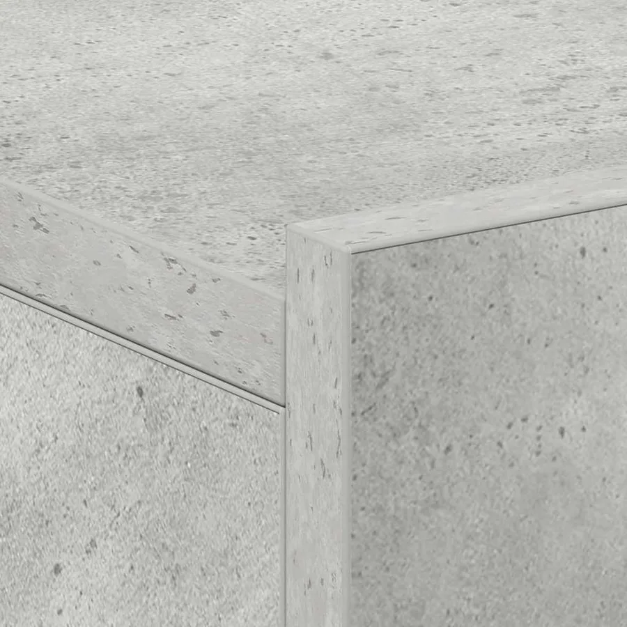 Table de chevet flottante Gris béton Bois d'ingénierie - 9