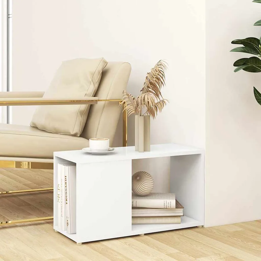 Meuble TV Blanc 60x24x32 cm Bois d'ingénierie - 2